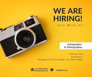 VIDEOGRAPHER JOBS IN CHENNAI