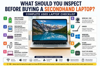What Should You Inspect Before Buying a Secondhand Laptop? Complete Used Laptop Buying Checklist (2026)