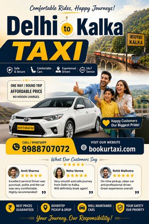 Delhi to Kalka Taxi cab services