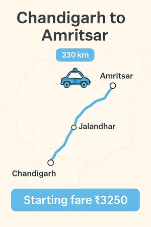 Chandigarh to Amritsar Taxi | Booking Start ₹3250 - BookUrTaxi