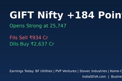 GIFT Nifty Up 184 Points: FII Selling, DII Buying & Key Earnings Stocks to Watch – Hedgelines Feb 23, 2026
