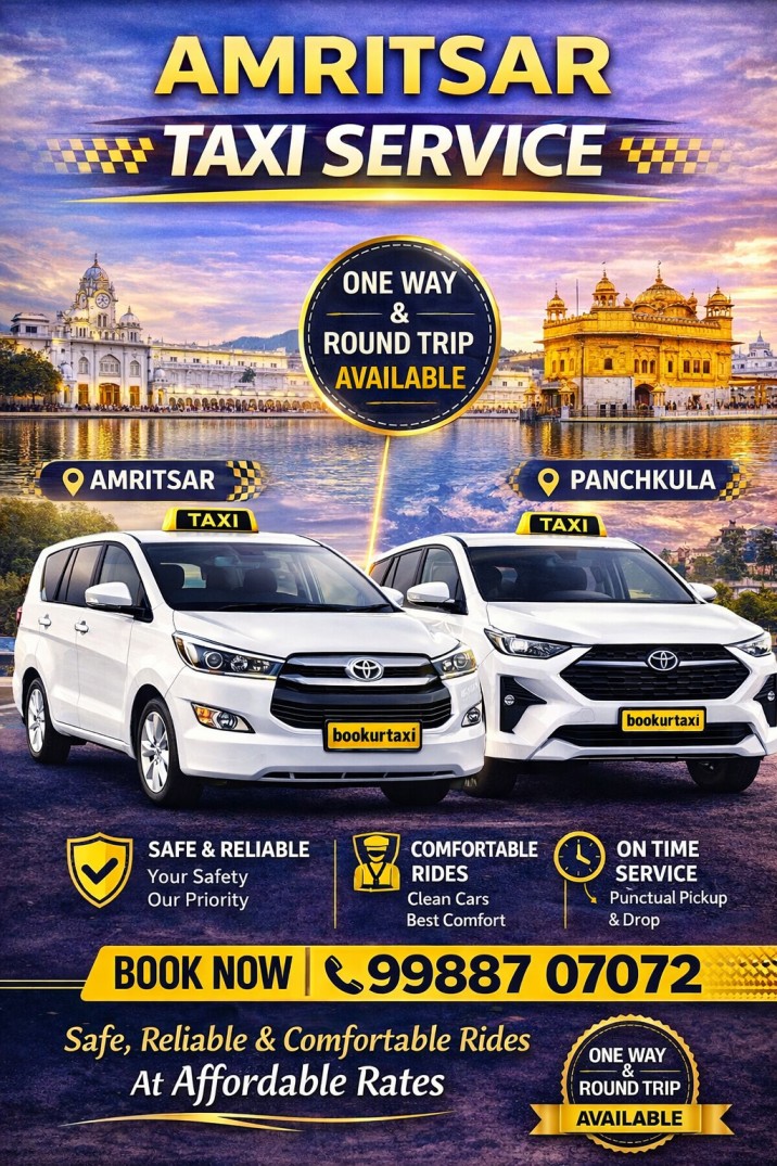 Amritsar Taxi Service | Amritsar Cab Service From ₹9/Km - BookUrTaxi