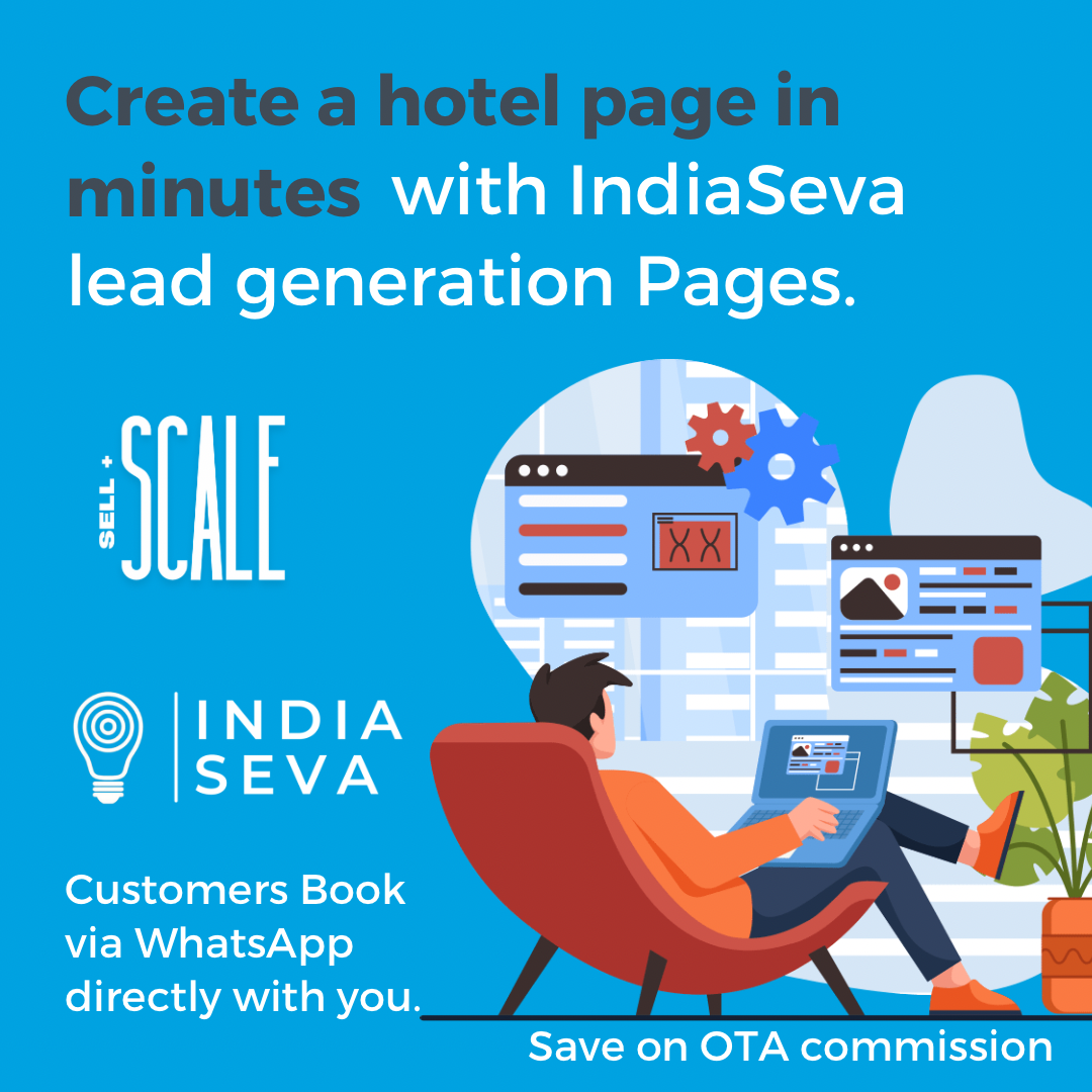 Create a hotel page in minutes with IndiaSeva lead generation Pages.