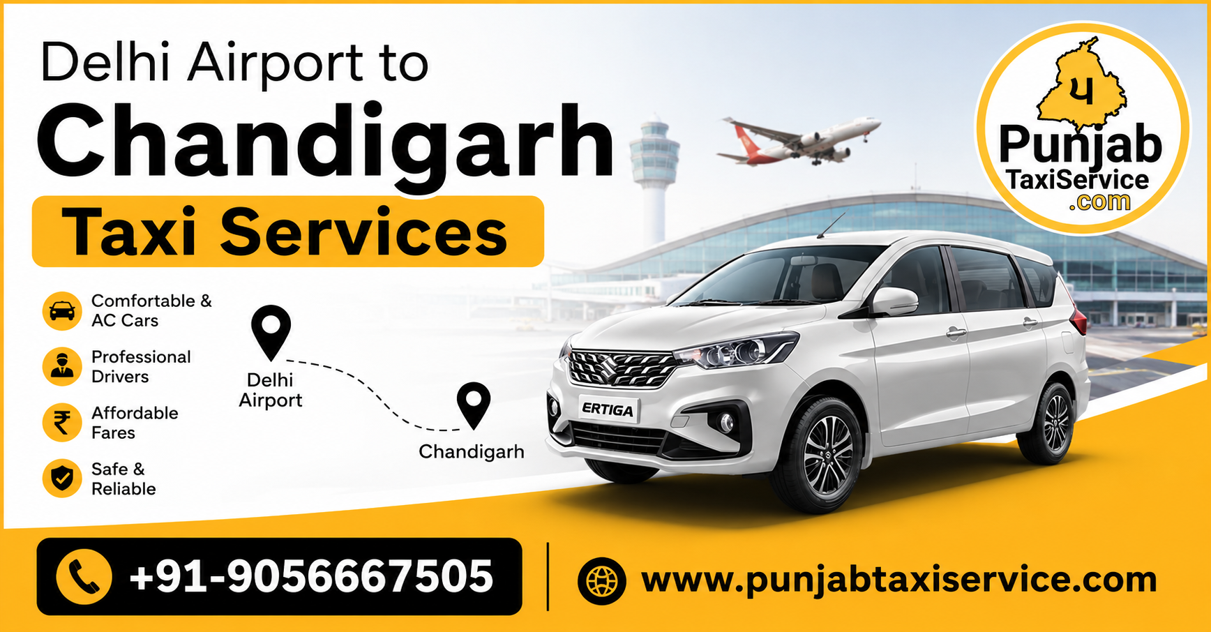 Delhi Airport to Chandigarh Taxi Services: Your Complete Travel Guide by PunjabTaxiService