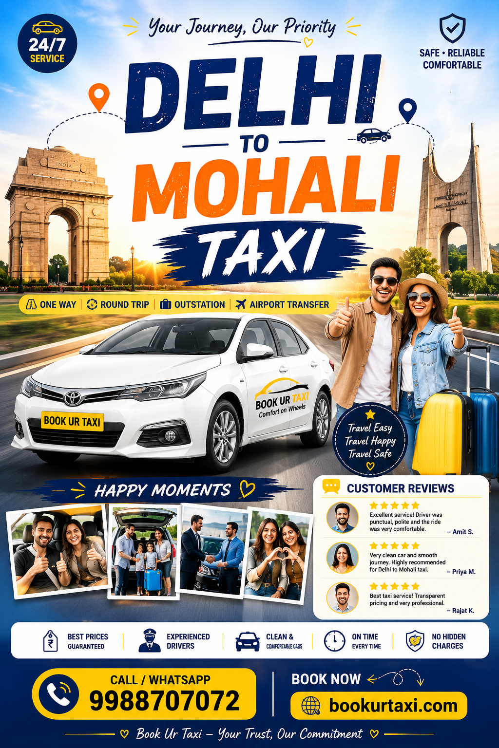 Delhi to Mohali Taxi