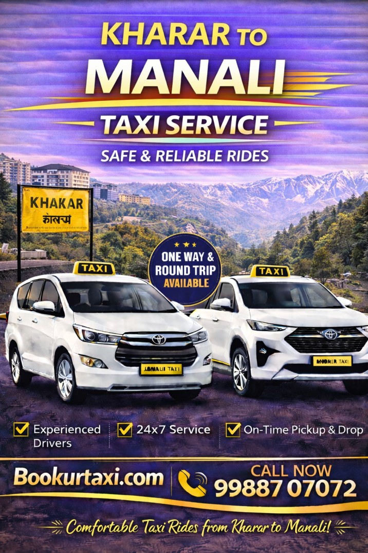 Kharar to Manali Taxi | Booking Start ₹3825 - BookUrTaxi