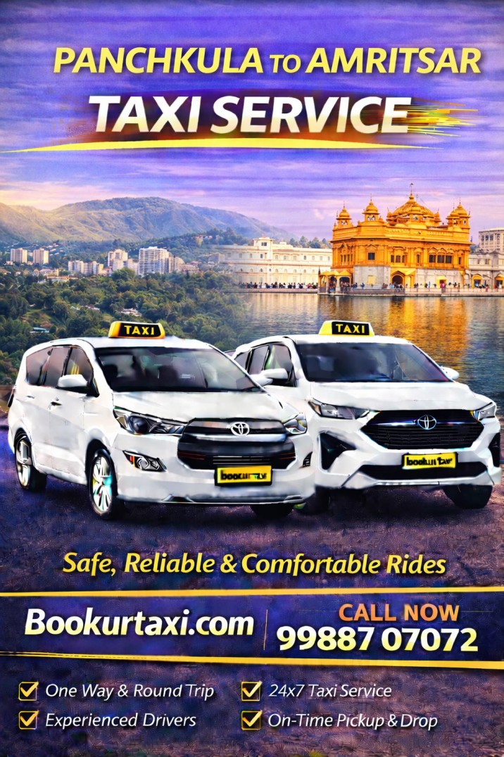 Panchkula to Amritsar Taxi | Booking Start ₹2975 - BookUrTaxi